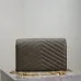 YSL Quilted Envelope Bag With Gold Chain Strap And Iconic Logo In Olive Green #A50333