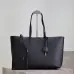 YSL Inspired Minimalist Leather Tote With Matching Pouch For Sophisticated Black #A63653