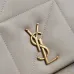 YSL White Quilted Leather Shoulder Bag With Gold YSL Logo #A50995