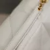 YSL White Quilted Leather Shoulder Bag With Gold YSL Logo #A50995