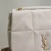 YSL White Quilted Leather Shoulder Bag With Gold YSL Logo #A50995