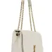 YSL White Quilted Leather Shoulder Bag With Gold YSL Logo #A50995