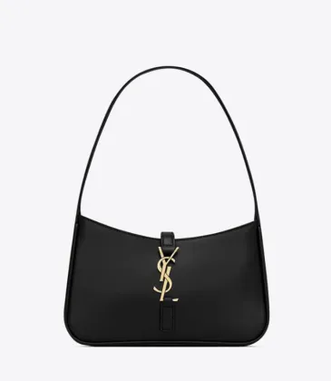Yves Saint Laurent Le 5 à 7 Hobo Bag In Black Leather With Gold Logo Hardware #A50718
