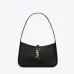 Yves Saint Laurent Le 5 à 7 Hobo Bag In Black Leather With Gold Logo Hardware #A50718
