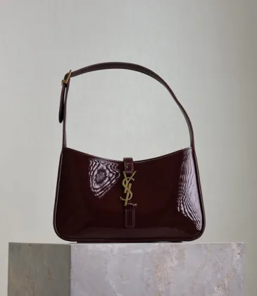 YSL Patent Leather Hobo Bag With Gold Logo Embracing Timeless Sophistication and Style #A50337