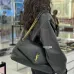 Yves Saint Laurent Black Leather Shoulder Bag With Signature Gold YSL Logo #A50996