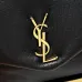 Yves Saint Laurent Black Leather Shoulder Bag With Signature Gold YSL Logo #A50996