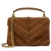 Saint Laurent Studded Suede Top Handle Bag With Signature YSL Logo size:24×17×6cm #A53740