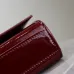 YSL Patent Leather Chain Wallet In Burgundy Showcasing Iconic Logo And Timeless Elegance #A50335