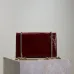 YSL Patent Leather Chain Wallet In Burgundy Showcasing Iconic Logo And Timeless Elegance #A50335