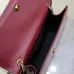 YSL Patent Leather Chain Wallet In Burgundy Showcasing Iconic Logo And Timeless Elegance #A50335