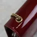 YSL Patent Leather Chain Wallet In Burgundy Showcasing Iconic Logo And Timeless Elegance #A50335