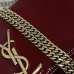 YSL Patent Leather Chain Wallet In Burgundy Showcasing Iconic Logo And Timeless Elegance #A50335