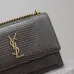 Saint Laurent Lizard - Embossed Leather Crossbody Bag With Gold YSL Logo size:22×8×16cm #A53700