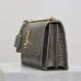 Saint Laurent Lizard - Embossed Leather Crossbody Bag With Gold YSL Logo size:22×8×16cm #A53700