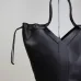 YSL Black Leather Tote Bag With Distinctive V - Shaped Structure #A51652