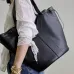 YSL Black Leather Tote Bag With Distinctive V - Shaped Structure #A51652