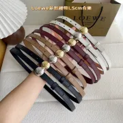 Loewe Leather Belts Luxury Design Fashion Original leather Genuine packaging width:1.5cm #A53999