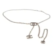 Chanel Silver Tone Enamel CC Charm Chain Belt #A54167