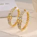 Dior CD Montaigne Crystal-Accented Hoop Earrings #A50092
