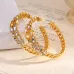 Dior CD Montaigne Crystal-Accented Hoop Earrings #A50092
