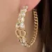 Dior CD Montaigne Crystal-Accented Hoop Earrings #A50092