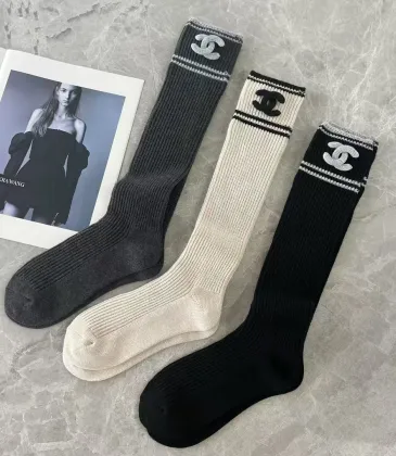 Chanel Monogram Jacquard Calf Socks three colors #A59249