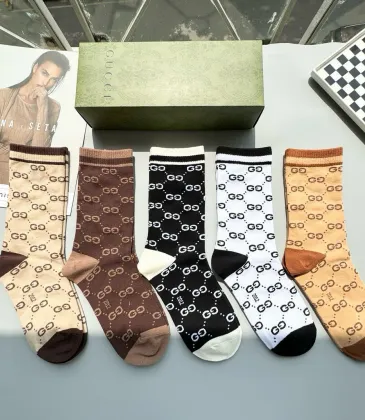  Striped Cotton Crew Socks with Logo #A45585