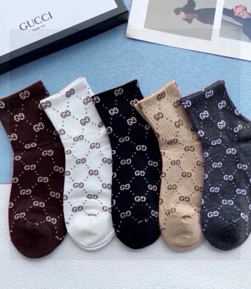  Striped Cotton Crew Socks with Logo #A45586