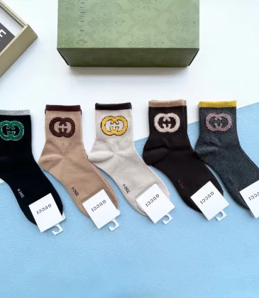 High quality  classic fashion design cotton socks hot sell brand gucci socks for  women and man 5 pairs #999930297