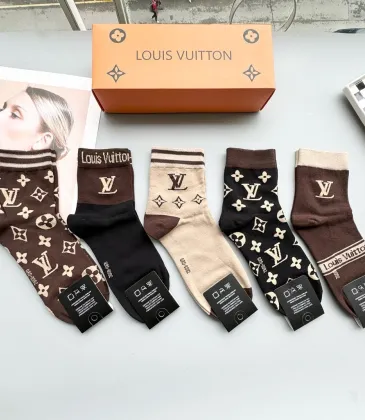 LV Trendy Letter Striped Crew Socks (Unisex) #A59252