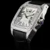 Cartier Santos Diamond Automatic Black Leather Watch 42mm #A65833