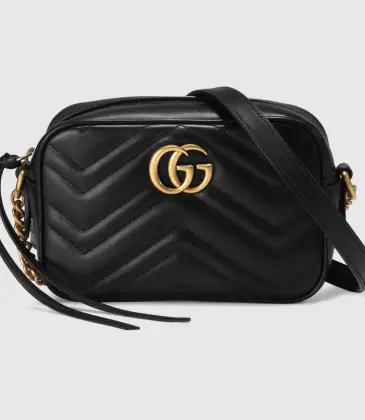 Gucci AAA+ 1:1 original GG Marmont matelasse mini Shoulder Bags black #9109694