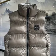Canada Goose Black logo Cypress Puffer Series Fitted Solid Color Glossy High Neck Sleeveless Windproof Down Jacket #A57853