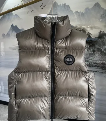 Canada Goose Black logo Cypress Puffer Series Fitted Solid Color Glossy High Neck Sleeveless Windproof Down Jacket #A57853 Canada Goose Black logo Cypress Puffer Series Fitted Solid Color Glossy High Neck Sleeveless Windproof Down Jacket #A57853