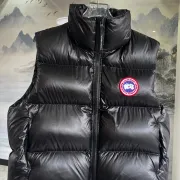 Canada Goose Black logo Cypress Puffer Series Fitted Solid Color Glossy High Neck Sleeveless Windproof Down Jacket #A57854