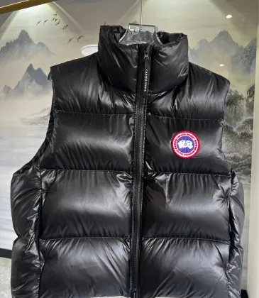 Canada Goose Black logo Cypress Puffer Series Fitted Solid Color Glossy High Neck Sleeveless Windproof Down Jacket #A57854 Canada Goose Black logo Cypress Puffer Series Fitted Solid Color Glossy High Neck Sleeveless Windproof Down Jacket #A57854