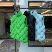 BV Woven Unisex Down Vests Green/Black/Skyblue #999930816