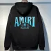 AMIRI Black Hoodie With Glittery Blue Back Logo And Brand Details #A54287