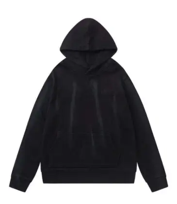 AMIRI Black Hoodie With Subtle Logo And Vintage Washed Finish #A54433