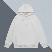 Dior White Textured Hoodie With Signature Pattern For Sophisticated Casual Style #A54274
