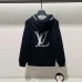 Louis Vuitton Hoodies for MEN Black/White 420g #A54516