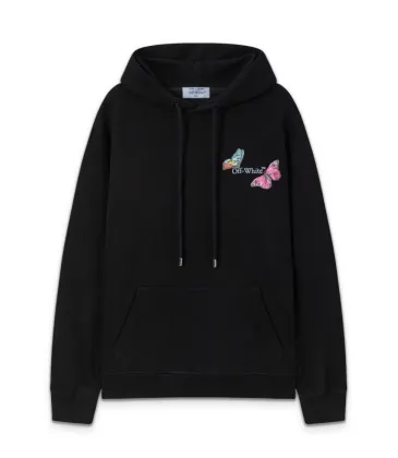 Off - White Black Hoodie With Colorful Butterfly And Arrow Graphic #A54447
