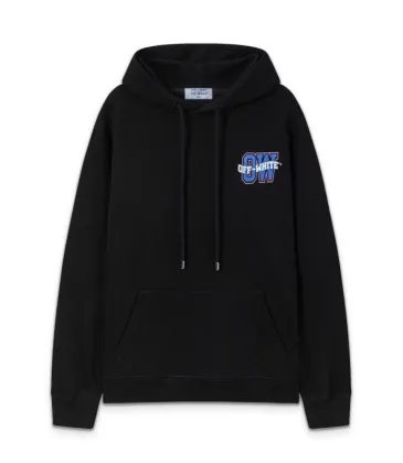 Off - White Black Hoodie With Colorful Embroidered Logo for Streetwear Fans #A54451