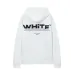 Off - White White Hoodie With Bold Back Text And Brand Story Print #A54453