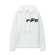 Off - White White Hoodie With Bold Back Text And Brand Story Print #A54453