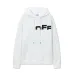 Off - White White Hoodie With Bold Back Text And Brand Story Print #A54453