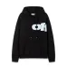 Off - White White Hoodie With Bold Black Logo Print for Trendy Outfits #A54450