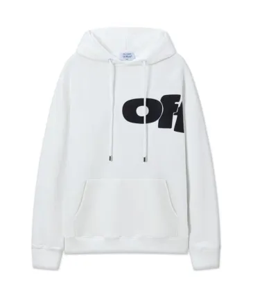 Off - White White Hoodie With Bold Black Logo Print for Trendy Outfits #A54450