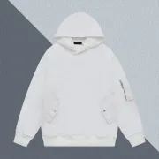 Prada White/Black Hoodie With Hood Functional Pockets And Stylish Zipper Detail For Fashion Enthusiasts #A54267
